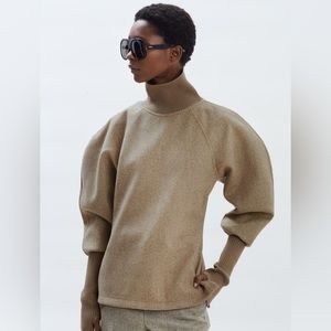 Frankie Shop Balloon Sleeve Felt Turtleneck (new with tags)